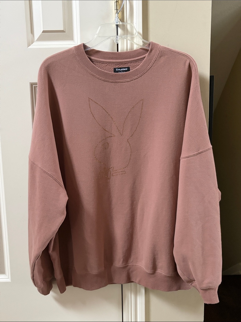 PLAYBOY Pacsun Men's Dusty Putty Crewneck Sweatshirt, med